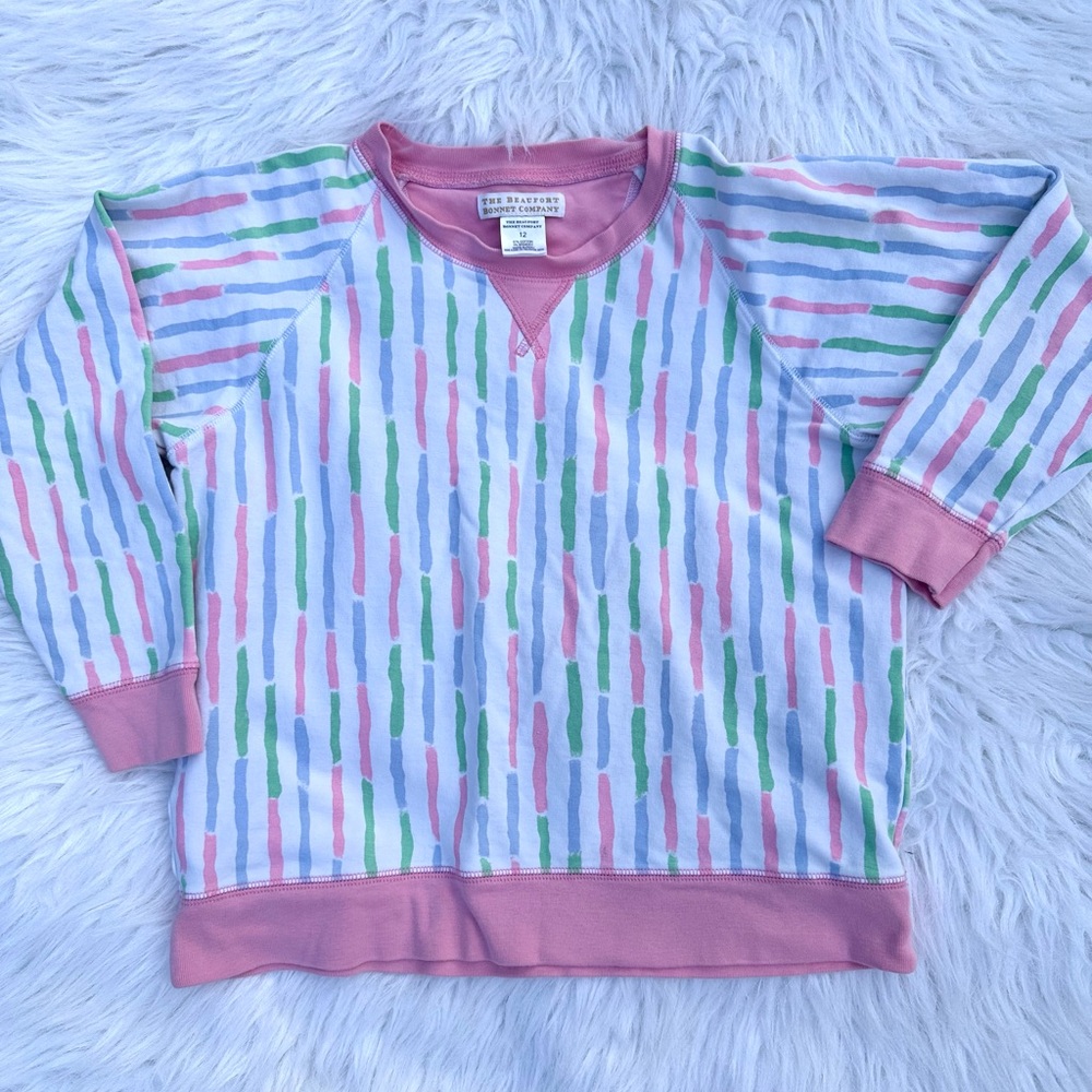 The Beaufort Bonnet Company Pink and Multicolor Striped Sweater